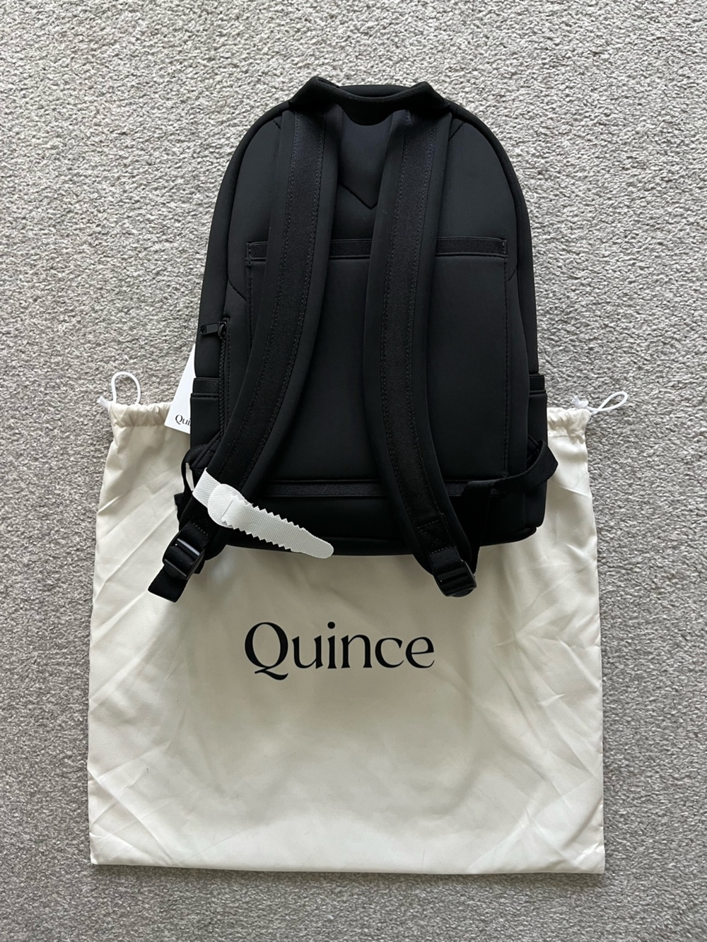 NWT Quince Black Neoprene Backpack with Front Zip Pocket - Picture 7 of 11